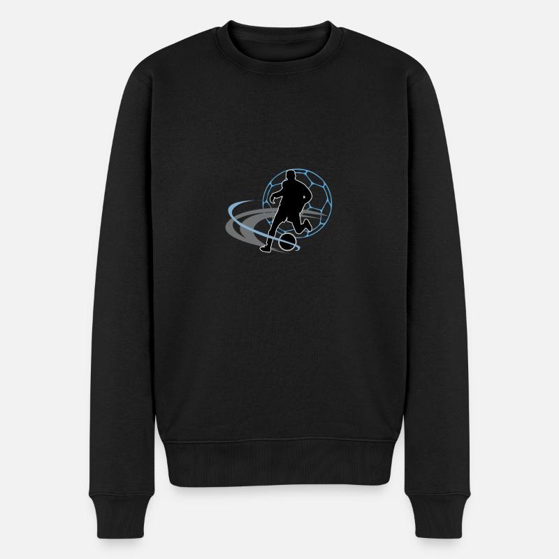 Fußball Hobby cooles Geschenk - Männer Premium Bio Pullover - Schwarz
