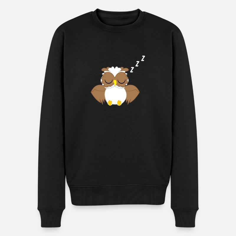 Eule - Uhu - Kauz - Eulen T-Shirt - Schlafen - Männer Premium Bio Pullover - Schwarz