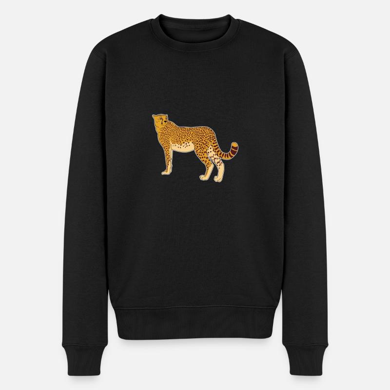 Gepard Wildlife Safari Leopard comic Geschenkidee - Männer Premium Bio Pullover - Schwarz
