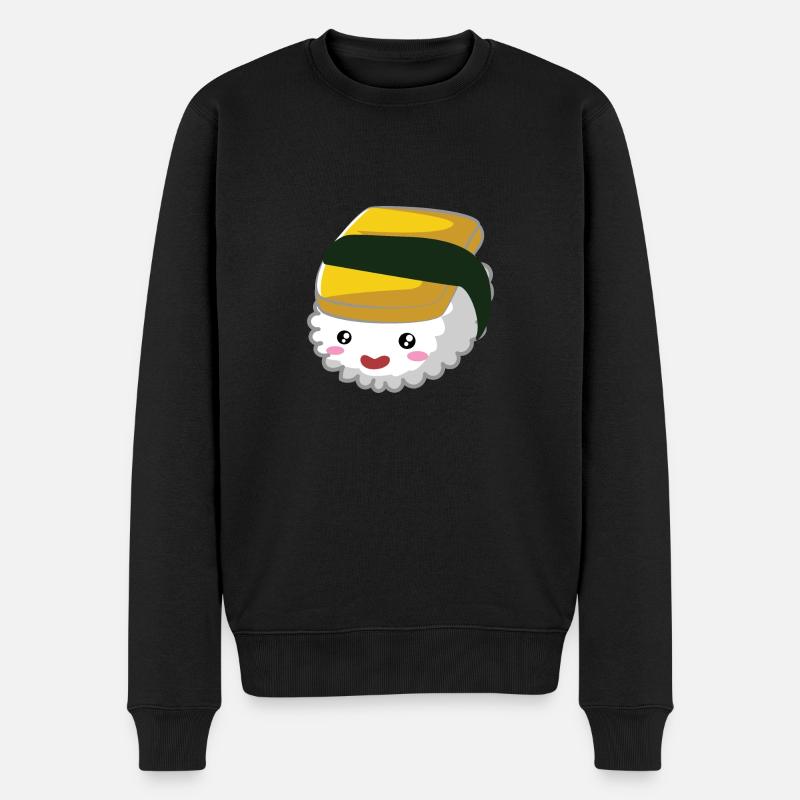 sushi6Zeichenflaeche 1 - Männer Premium Bio Pullover - Schwarz