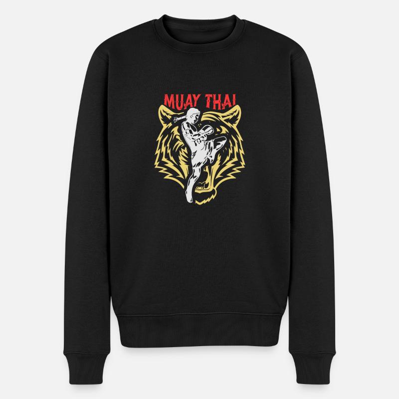 Muay Thai Thaiboxen - Männer Premium Bio Pullover - Schwarz