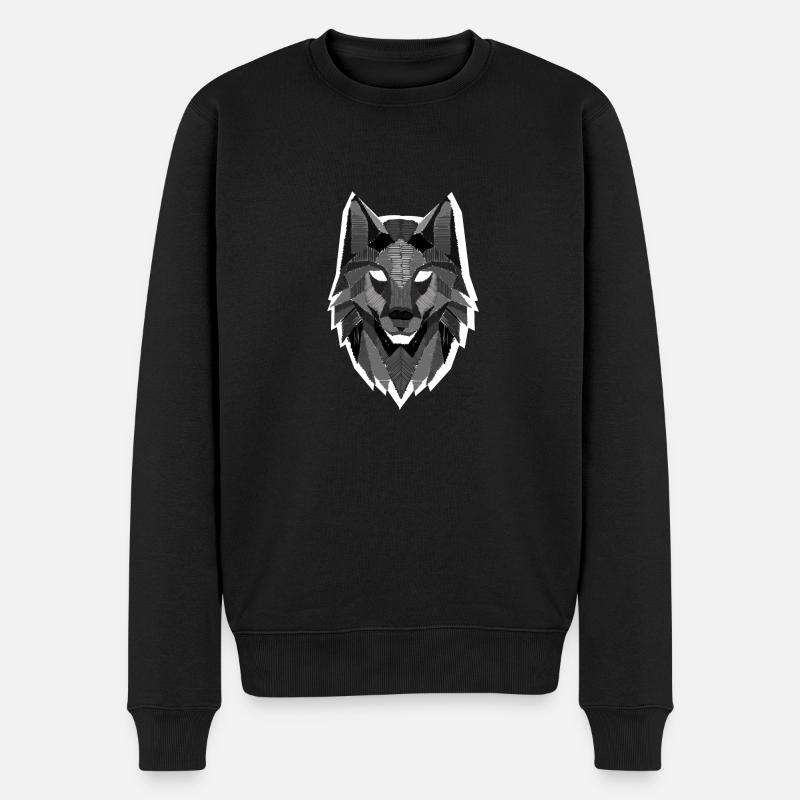 Wolf Artboard - Männer Premium Bio Pullover - Schwarz