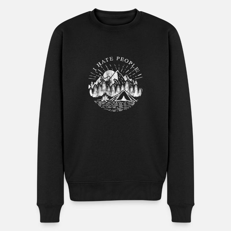 I Hate People - Ich hasse Menschen Geschenk Camper - Männer Premium Bio Pullover - Schwarz