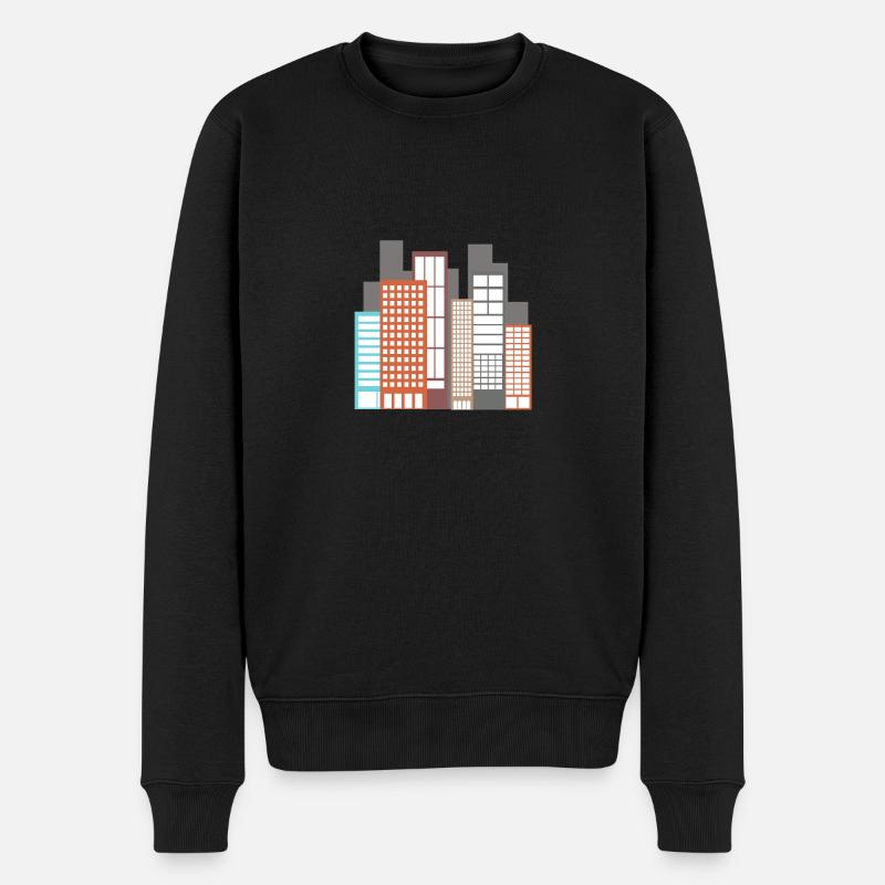 Gebäude - Männer Premium Bio Pullover - Schwarz