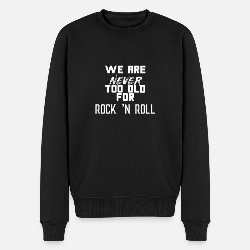 ROCK AND ROLL - Männer Premium Bio Pullover - Schwarz