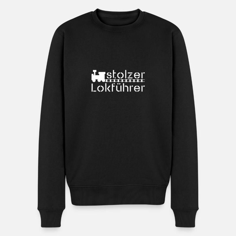 Ein stolzer Lokführer - Männer Premium Bio Pullover - Schwarz
