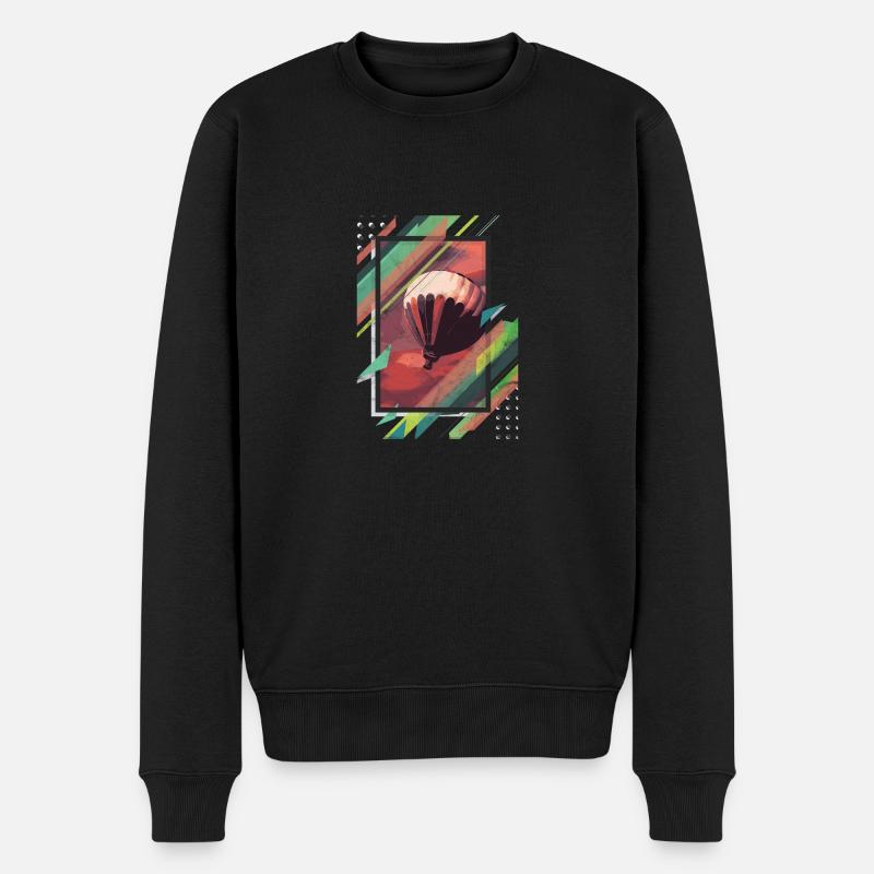 Plakat abstrakt Geschenk Heißluftballon Ballon - Männer Premium Bio Pullover - Schwarz