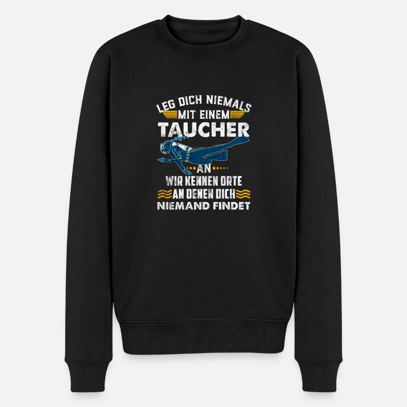 Taucher Tauchen - Männer Premium Bio Pullover - Schwarz