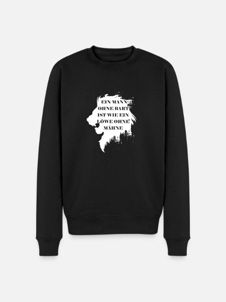 A man without a beard is like a lion without a mane - Men's Premium Organic Jumper - black