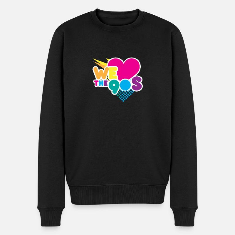 We Love the 90's - Männer Premium Bio Pullover - Schwarz