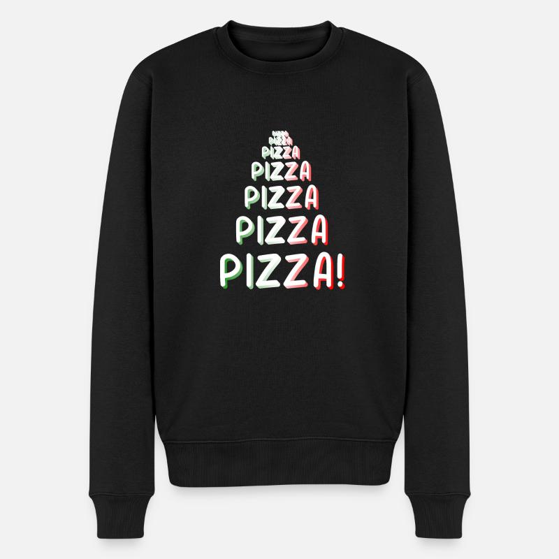 Pizza Pizza Pizza - Männer Premium Bio Pullover - Schwarz