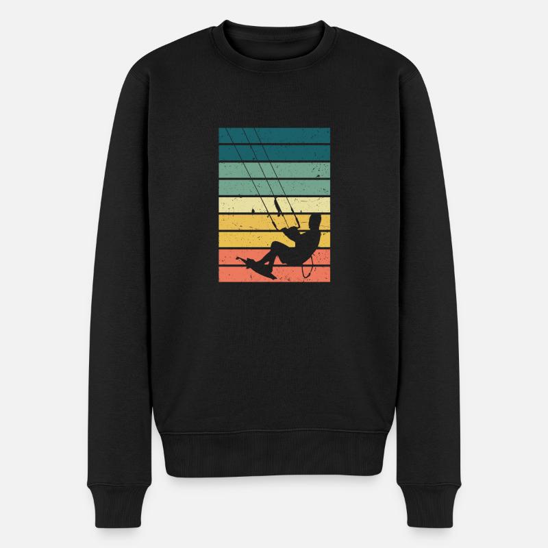 Kitesurf - kiteboard kite surf surfeur cadeau - Pull Premium bio Homme - noir