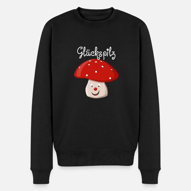 Glückspilz - Männer Premium Bio Pullover - Schwarz