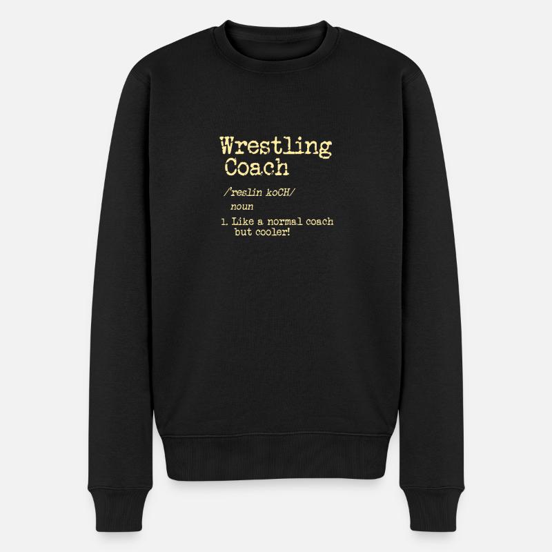 Cooles Wrestling oder Ringen Trainer Shirt - Männer Premium Bio Pullover - Schwarz
