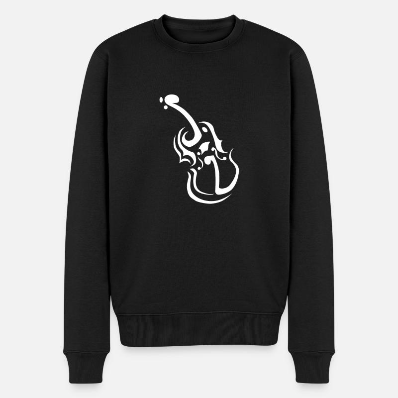 Violin Clipart Notes - Männer Premium Bio Pullover - Schwarz