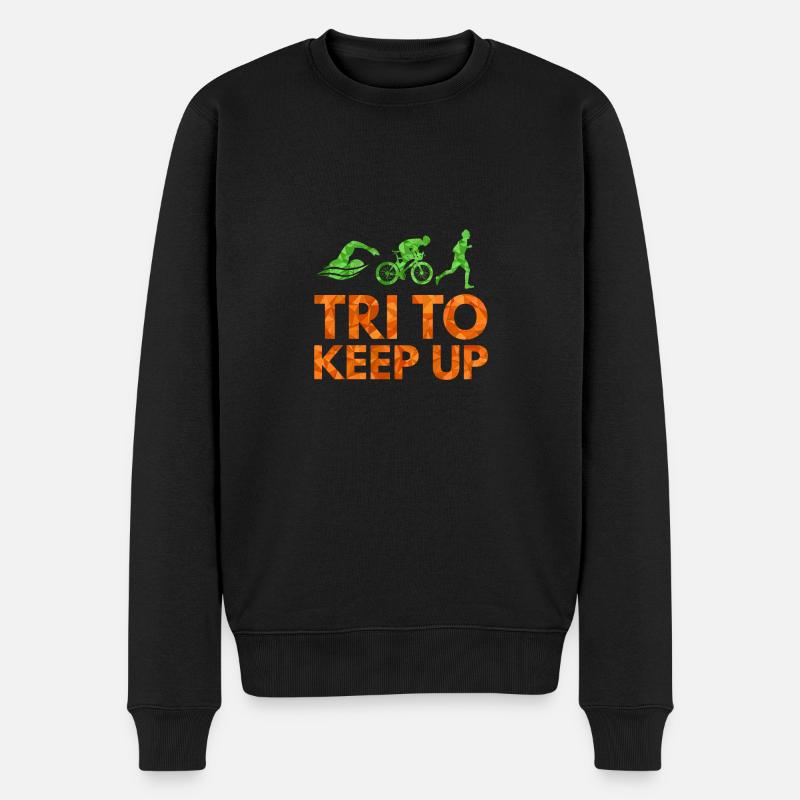 Tri to Keep up! - Männer Premium Bio Pullover - Schwarz