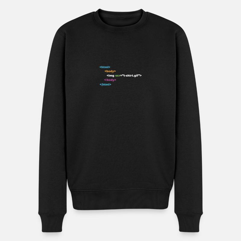 HTML-Programmierer Computer-Nerd - Männer Premium Bio Pullover - Schwarz