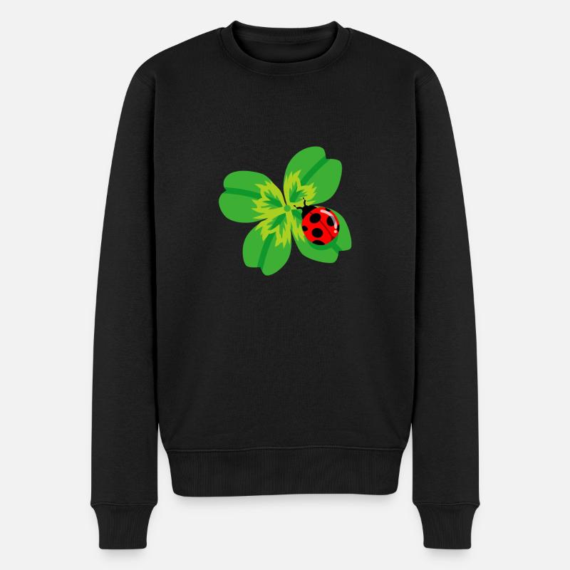 Marienkäfer - Männer Premium Bio Pullover - Schwarz