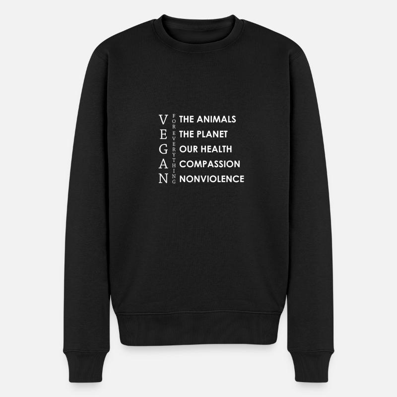 Vegan für alles - Männer Premium Bio Pullover - Schwarz
