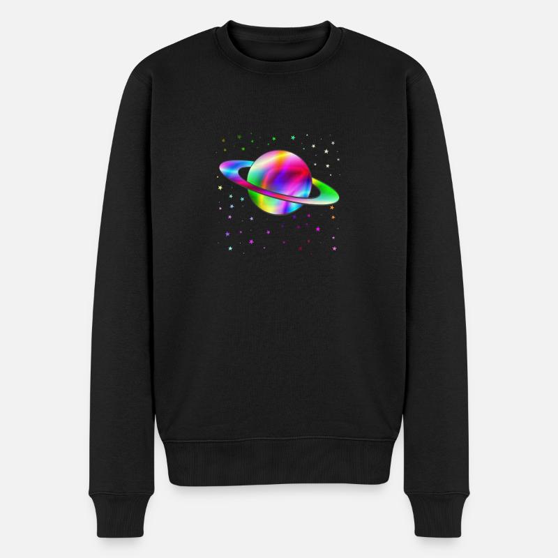 Saturn - Männer Premium Bio Pullover - Schwarz