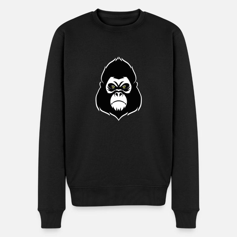 Gorilla - Männer Premium Bio Pullover - Schwarz