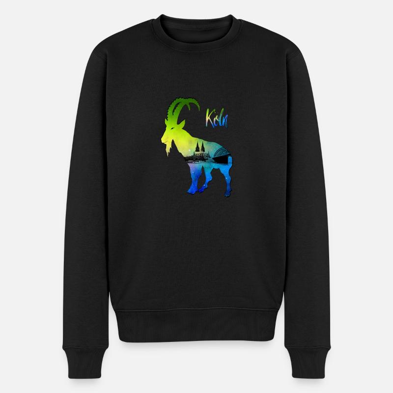 Kölner Dom Geißbock Hennes - Männer Premium Bio Pullover - Schwarz