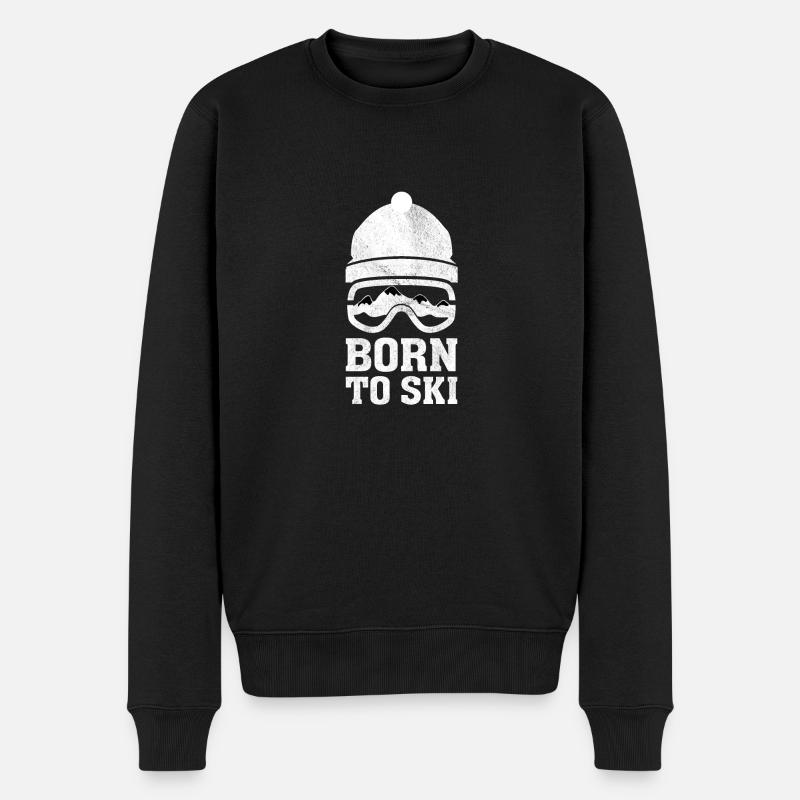 Né pour skier - Pull Premium bio Homme - noir