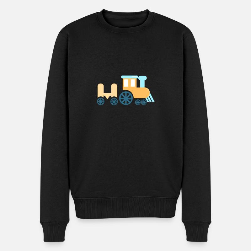 Lokomotive - Männer Premium Bio Pullover - Schwarz