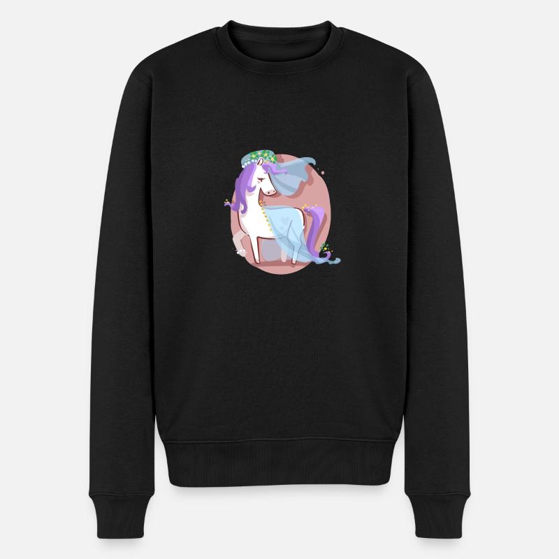 Einhorn Braut - Männer Premium Bio Pullover - Schwarz