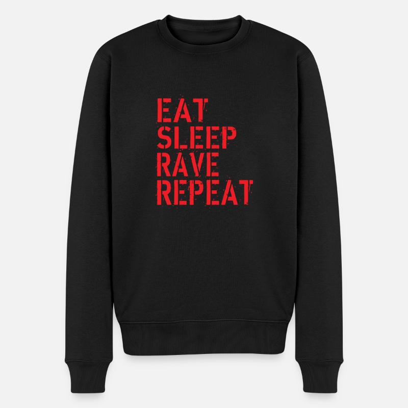 Eat Rave Sleep - Männer Premium Bio Pullover - Schwarz