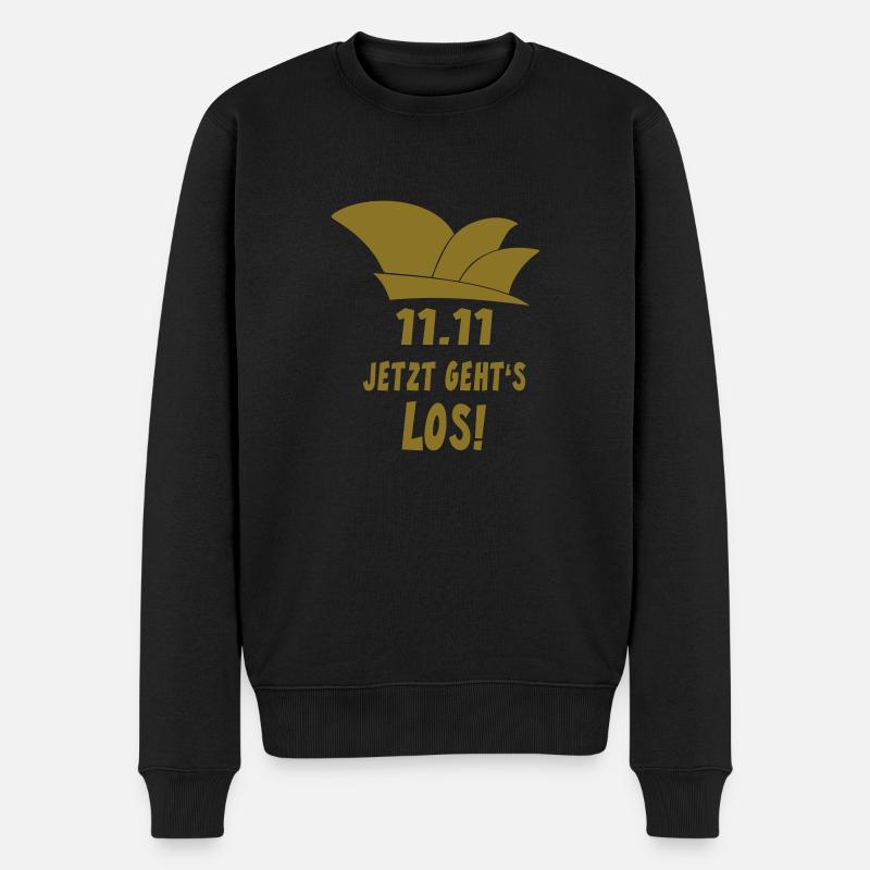 Karneval Fasching 11.11 T-shirt - Männer Premium Bio Pullover - Schwarz