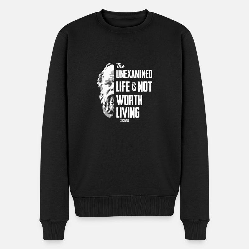 Socrates - Männer Premium Bio Pullover - Schwarz