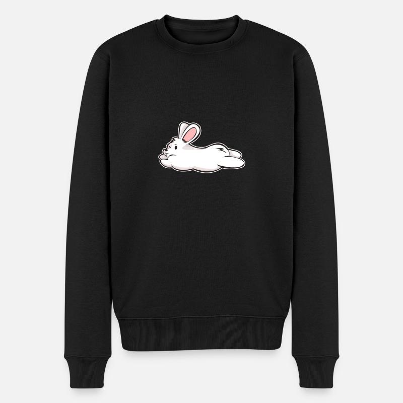 White Rabbit Rabbit Rabbit Comic Gift - Men's Premium Organic Jumper - black