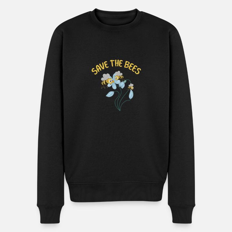 Save the Bees - Männer Premium Bio Pullover - Schwarz