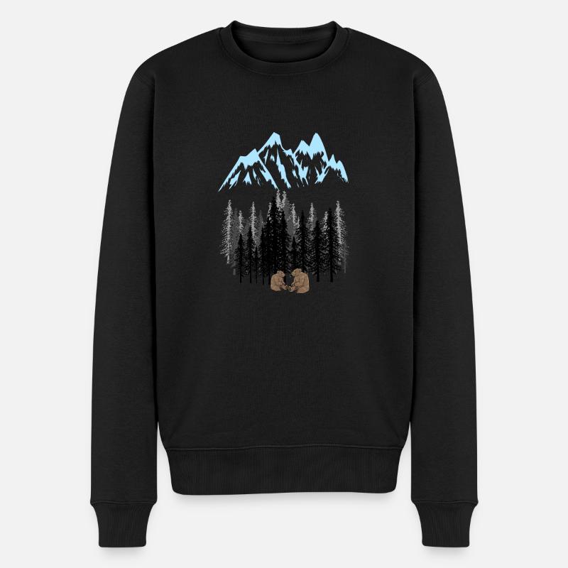 Montagne Nature Montagnes Wildnis Ours - Pull Premium bio Homme - noir