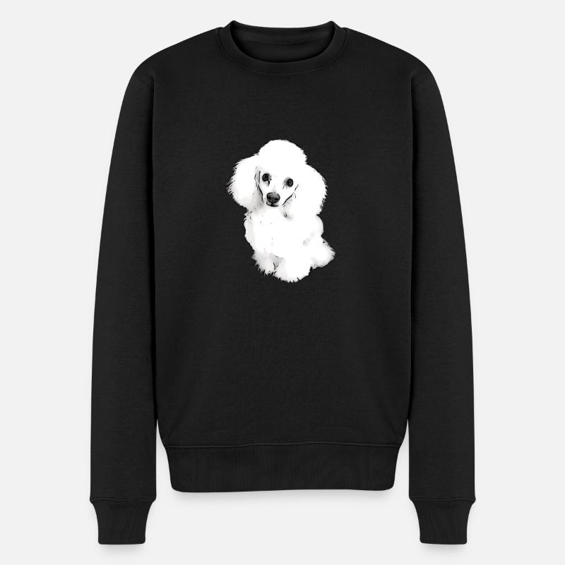 Süßer Pudel Welpe - Männer Premium Bio Pullover - Schwarz
