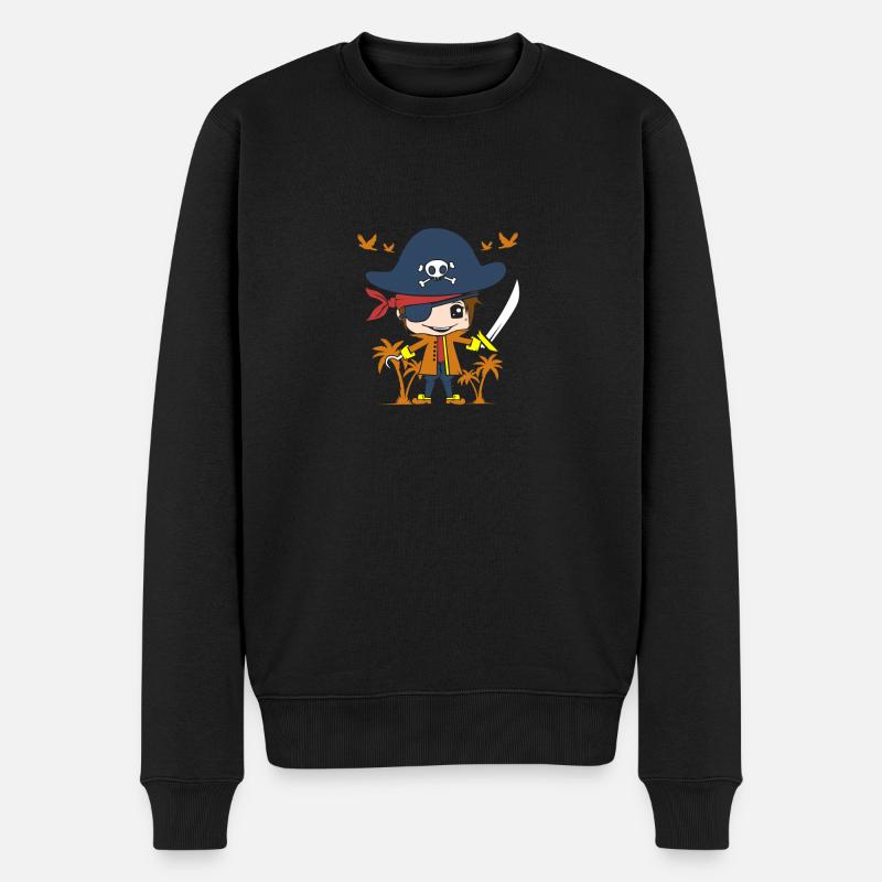 Pirat Süßer Kleiner Junge Pirats Piraten Kleines - Männer Premium Bio Pullover - Schwarz