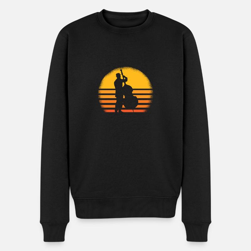 Contrebasse Retro Contrebasse Jazz Cadeau - Pull Premium bio Homme - noir