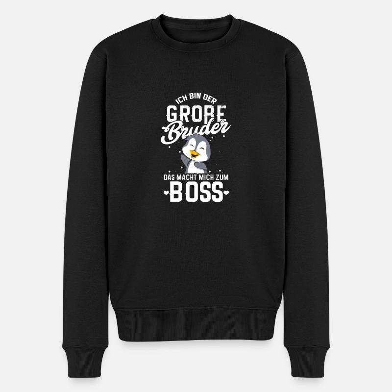 Ich Bin Großer Bruder Boss - Männer Premium Bio Pullover - Schwarz
