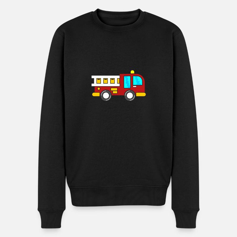 Feuerwehrauto Feuerwehr Auto Kinder - Männer Premium Bio Pullover - Schwarz