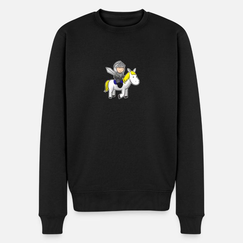 Petit chevalier à cheval - Pull Premium bio Homme - noir