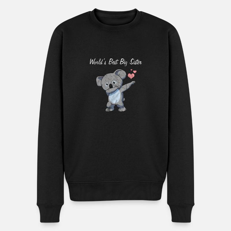 Big Sister Koala - Männer Premium Bio Pullover - Schwarz