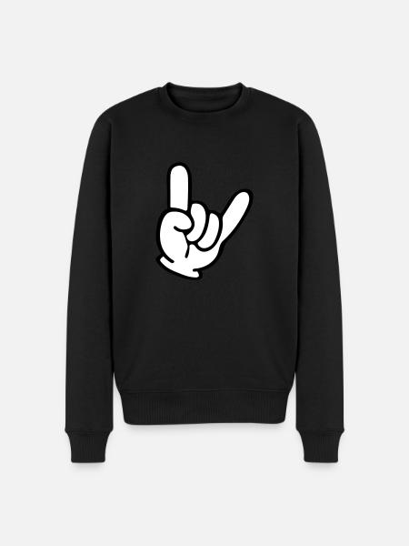 hand comic party - Männer Premium Bio Pullover - Schwarz