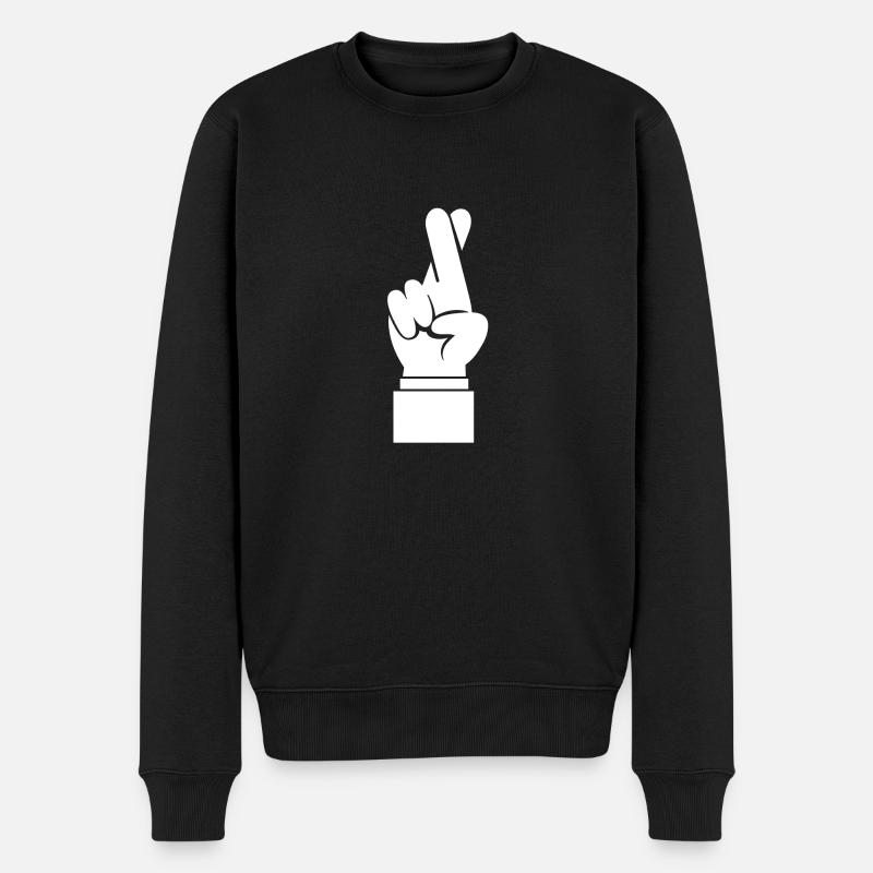 Doigts croisés - Pull Premium bio Homme - noir