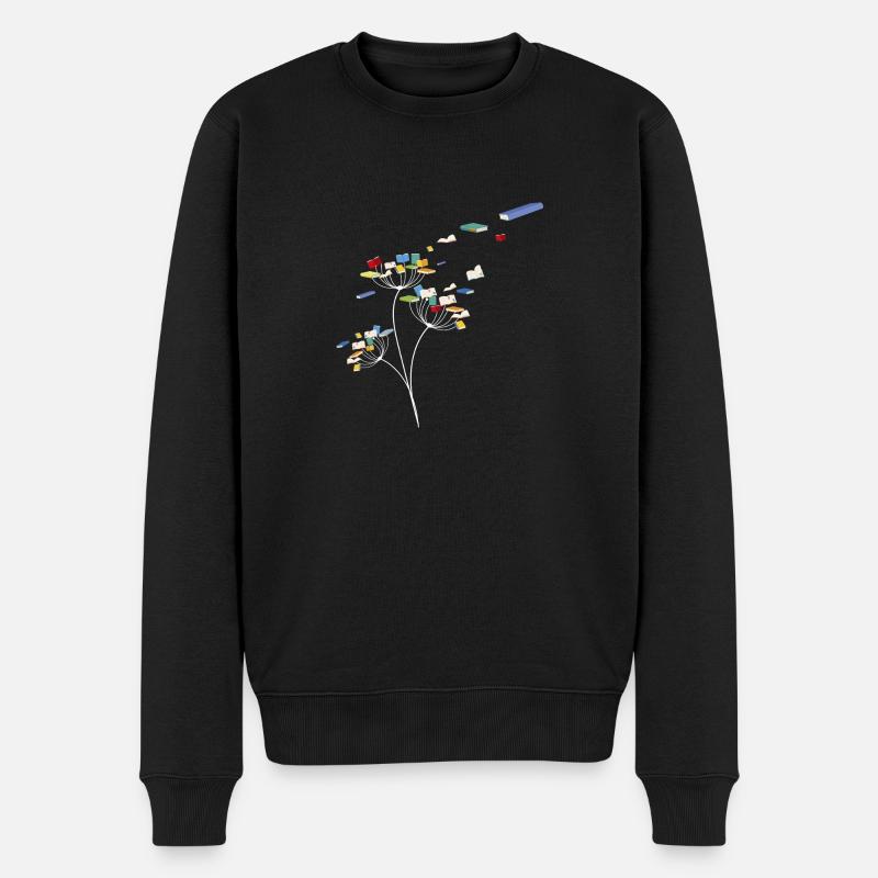 Löwenzahn Bücher Blume Blumenleser Geschenk Design - Männer Premium Bio Pullover - Schwarz