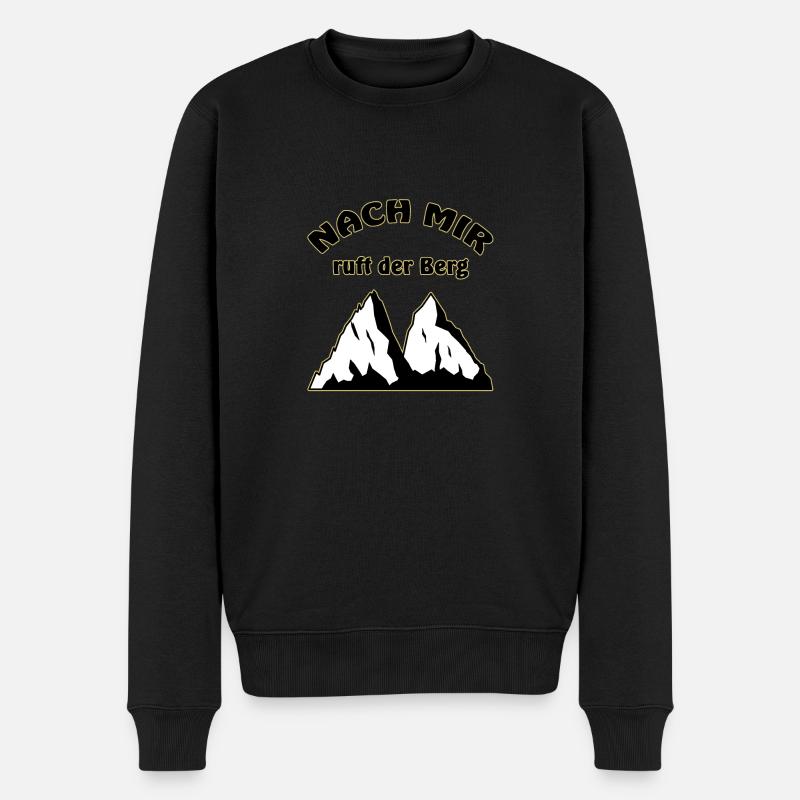 Berg Nach mir ruft der Berg - Männer Premium Bio Pullover - Schwarz