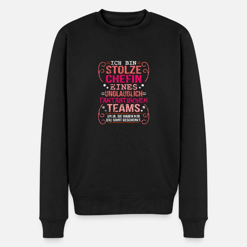 Stolze Chefin Firma Boss - Männer Premium Bio Pullover - Schwarz
