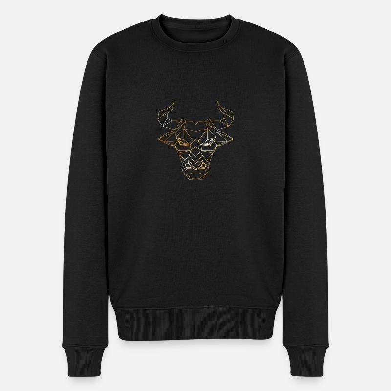 Stier Bulle Polygon Sternzeichen Ochse Geburtstag - Männer Premium Bio Pullover - Schwarz