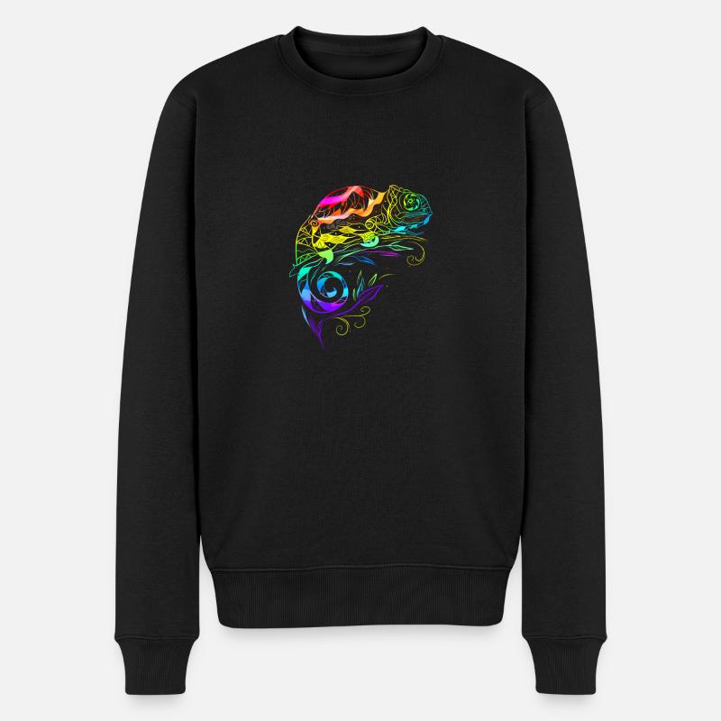 Chamäleon Mandala Leguane Zucht Reptilien - Männer Premium Bio Pullover - Schwarz
