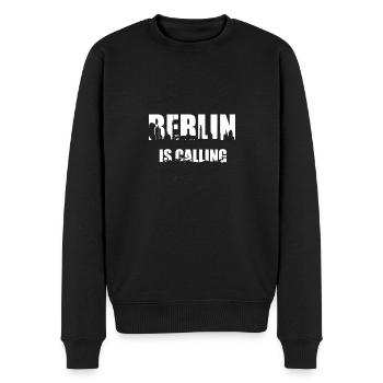 Berlin Spruch Skyline Hauptstadt Feiern Geschenk - Männer Premium Bio Pullover - Schwarz - Vorne - Nico (187cm)